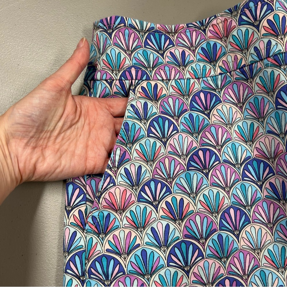 Talbots Multicolor Fan Pattern Straight Skirt Zip… - image 5